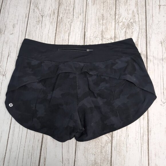 Lululemon Speed Up Short Incognito Camo Grey Women Size 14 Tall - Picture 6 of 7